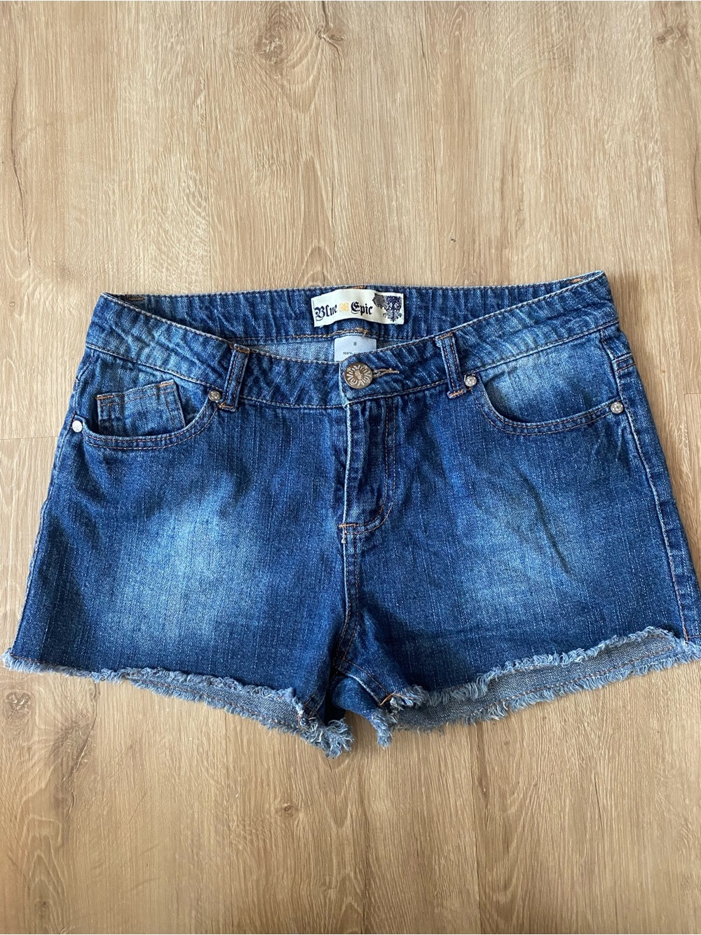 Blue Epic Women's Dark Wash Denim Cutoff Shorts